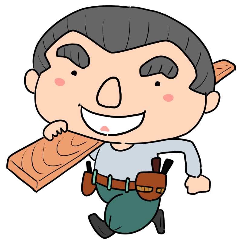笑顔の大工さんのかわいいイラスト