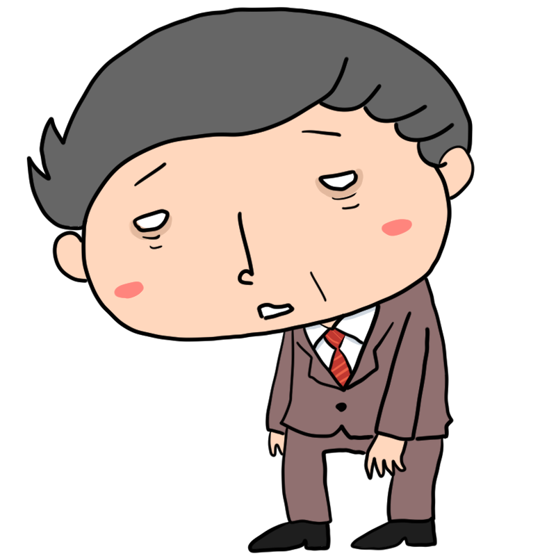 落ち込む部長のかわいいイラスト