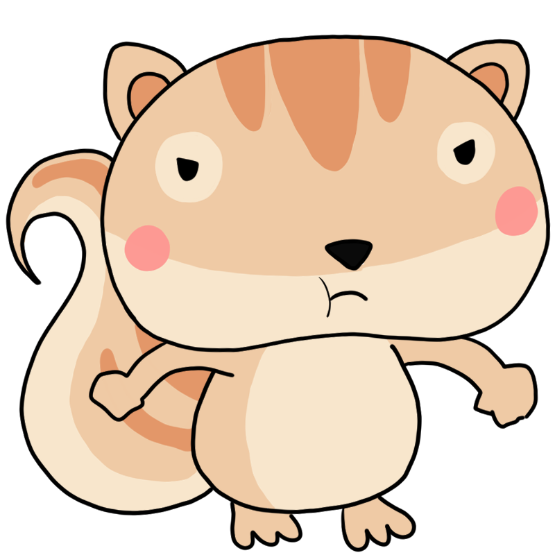 怒るシマリスのかわいいイラスト