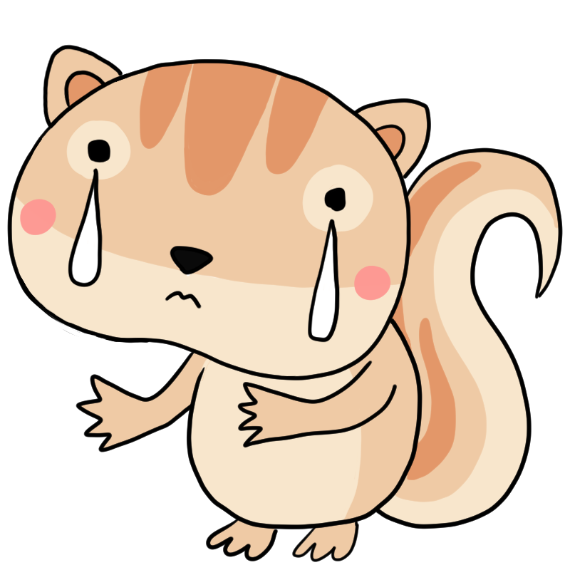 泣くシマリスのかわいいイラスト