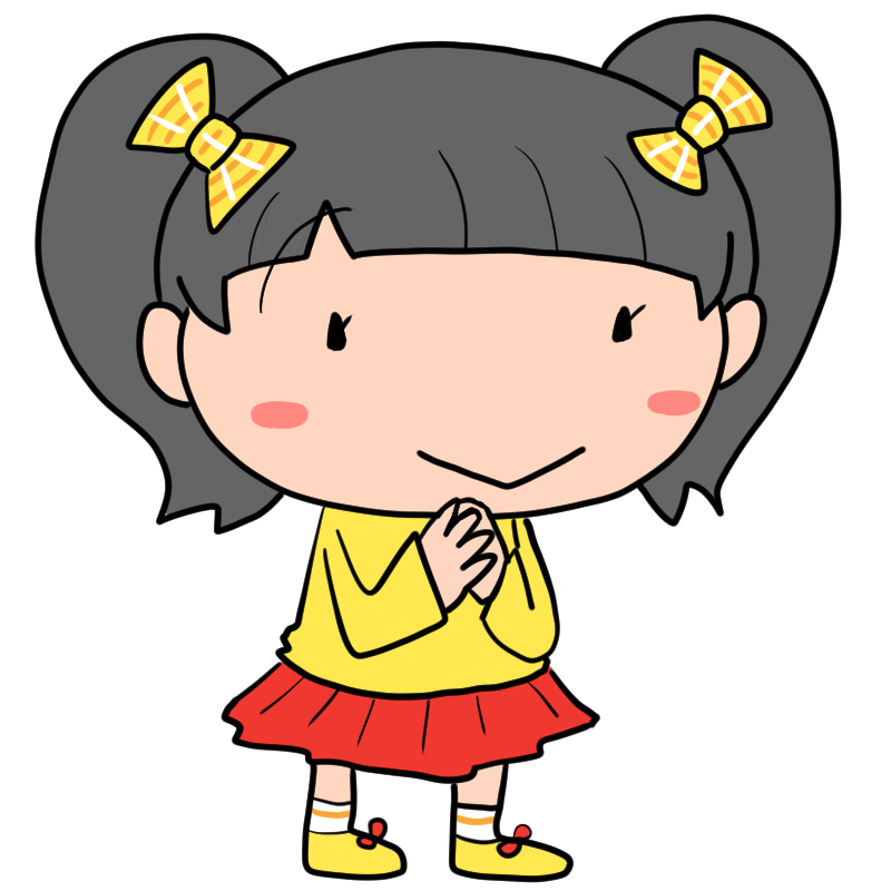微笑む女の子のかわいいイラスト