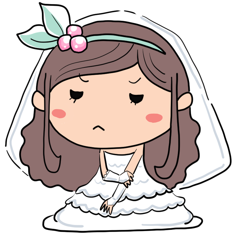 怒る新婦のかわいいイラスト