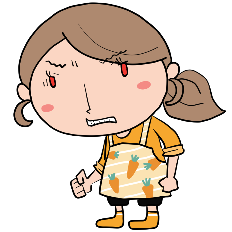悔しがる新米ママのかわいいイラスト