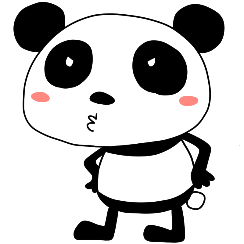 怒るパンダのかわいいイラスト
