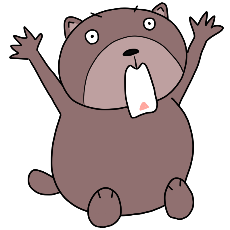 驚く大きな熊のかわいいイラスト