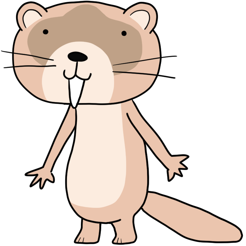 笑うイタチのかわいいイラスト