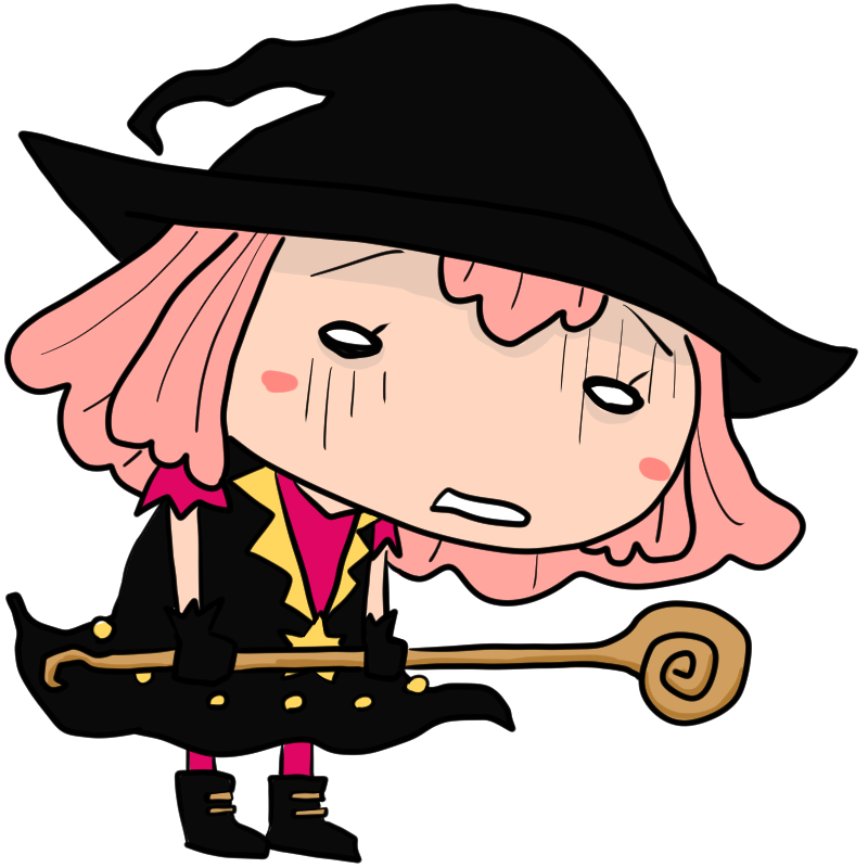 落ち込む魔法少女のかわいいイラスト