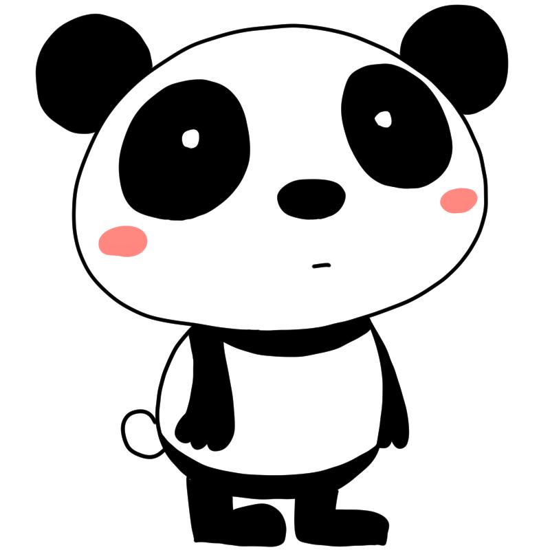 無表情のパンダのかわいいイラスト