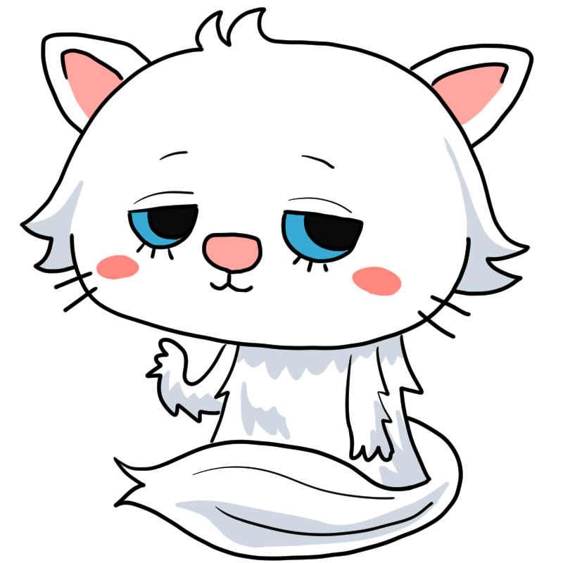 片手をあげるペルシャ猫のかわいいイラスト