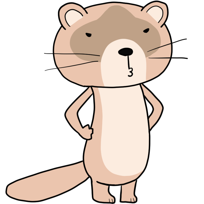 怒るイタチのかわいいイラスト