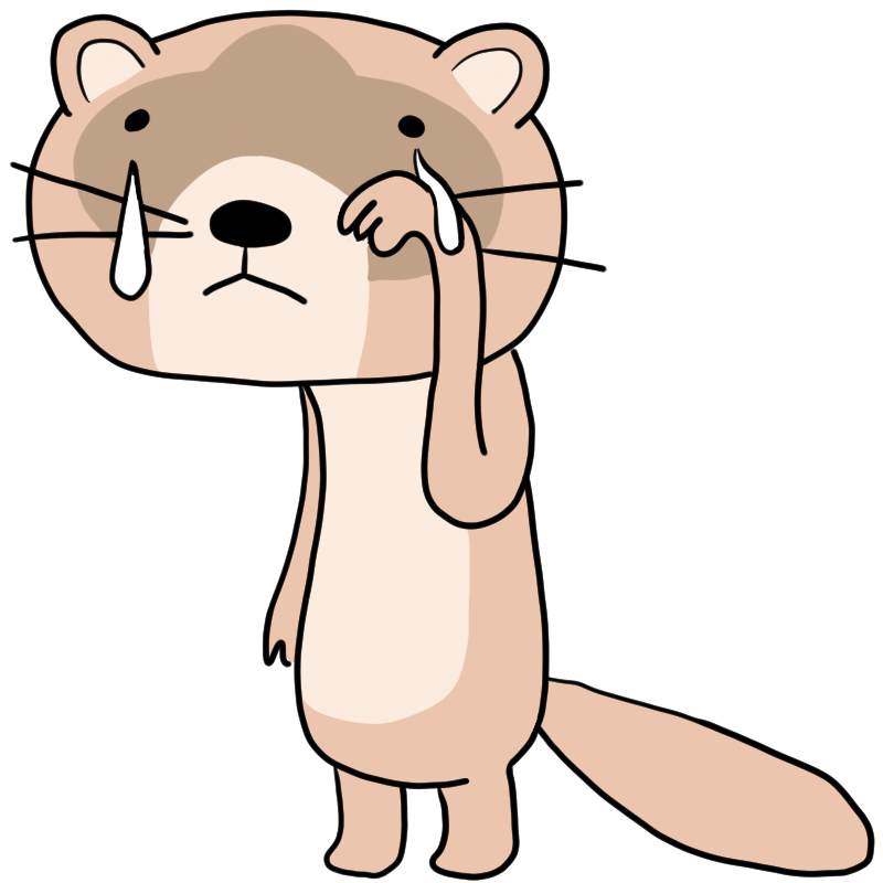 泣くイタチのかわいいイラスト