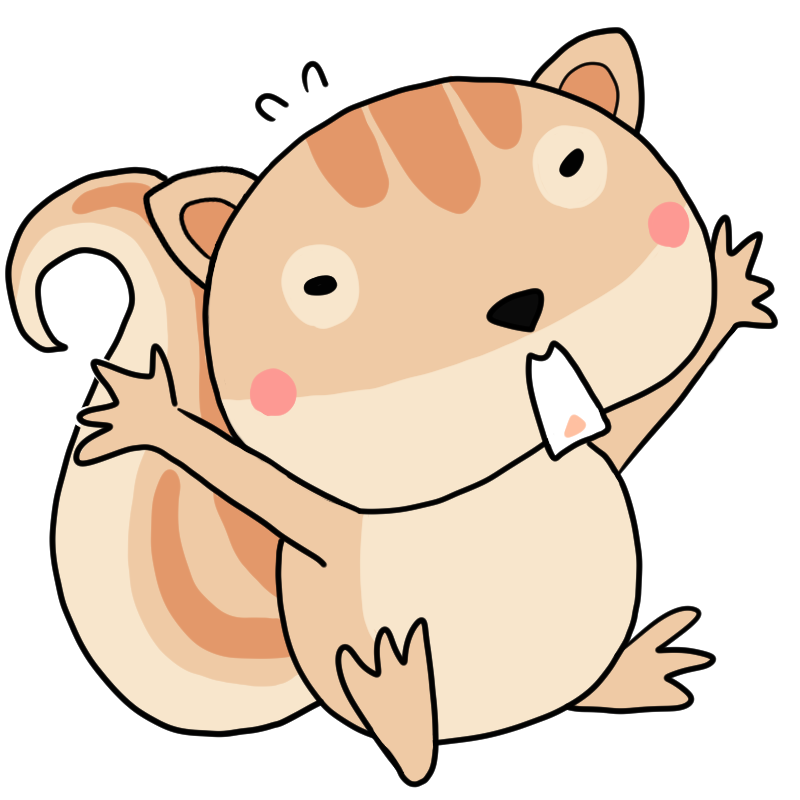 驚くシマリスのかわいいイラスト