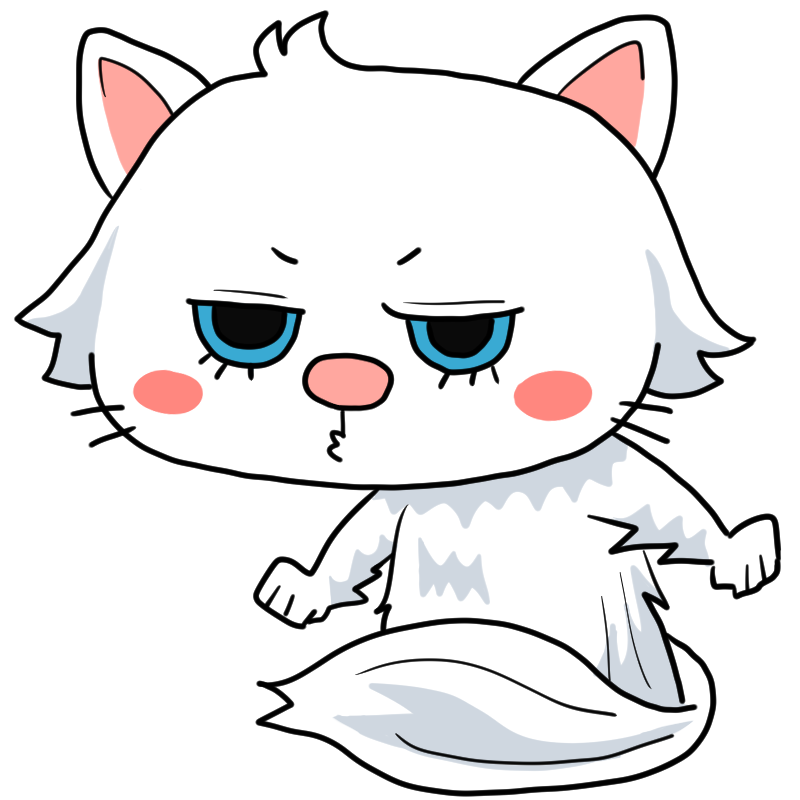 怒るペルシャ猫のかわいいイラスト