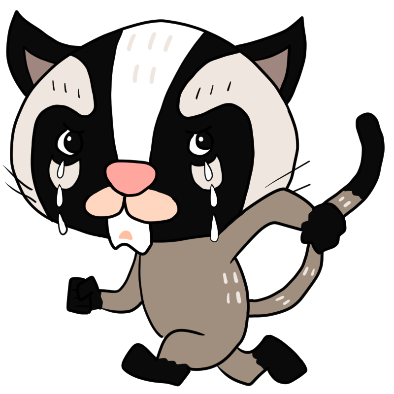 逃げるハクビシンのかわいいイラスト