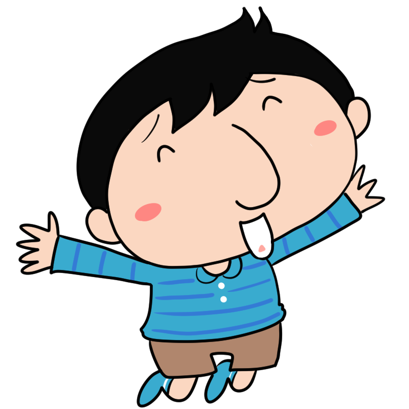 喜ぶ新米パパのかわいいイラスト