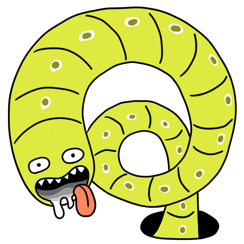 ワーム系のモンスターのかわいいイラスト