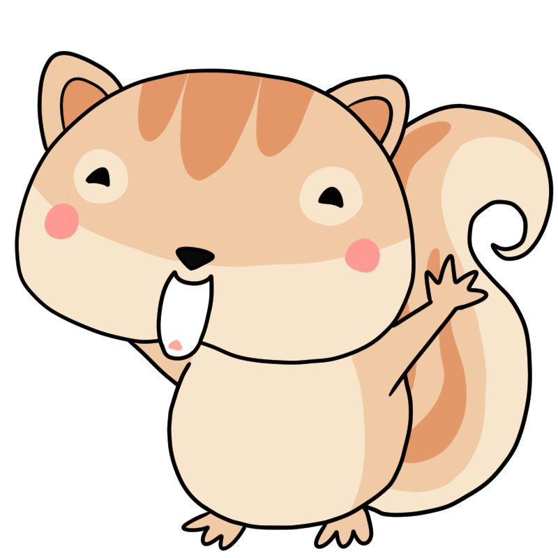 喜ぶシマリスのかわいいイラスト
