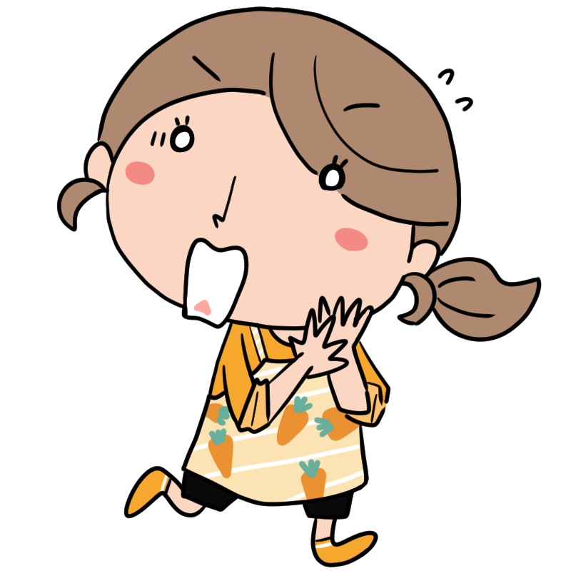 驚く新米ママのかわいいイラスト