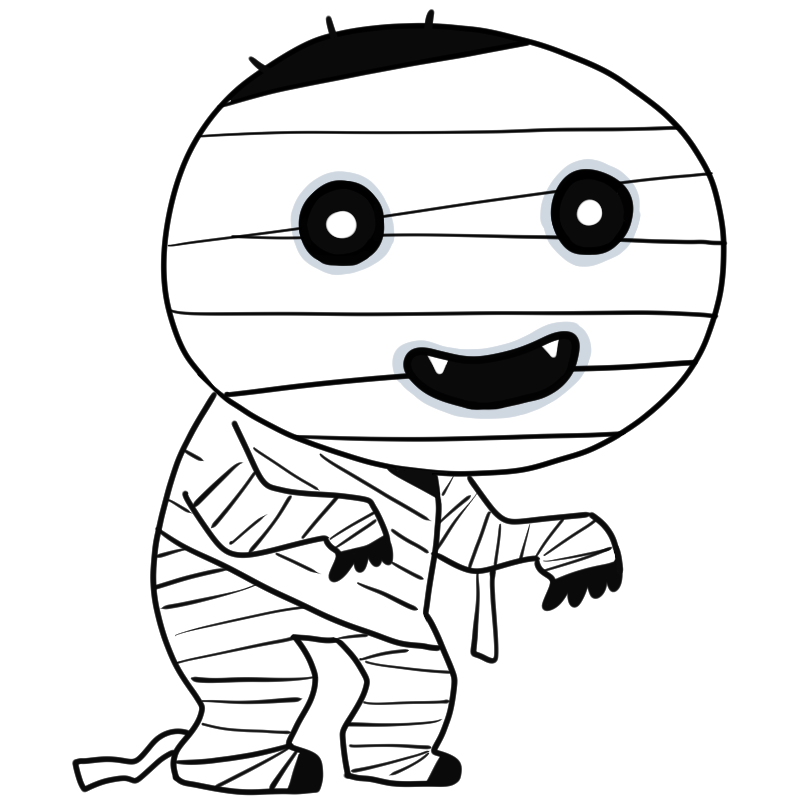 徘徊するミイラ男のかわいいイラスト