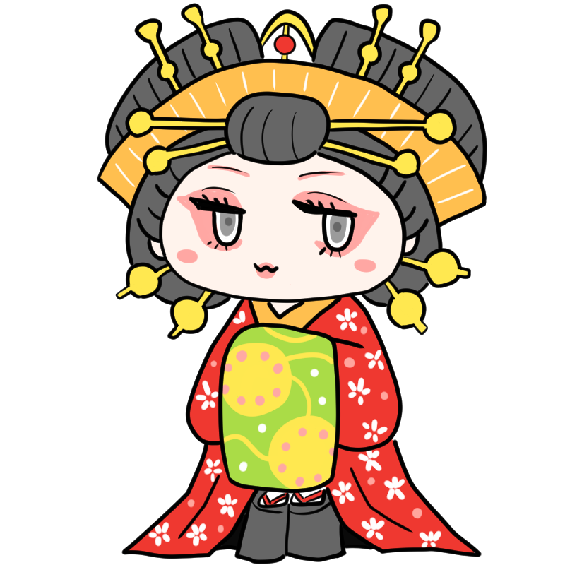 微笑む花魁のかわいいイラスト