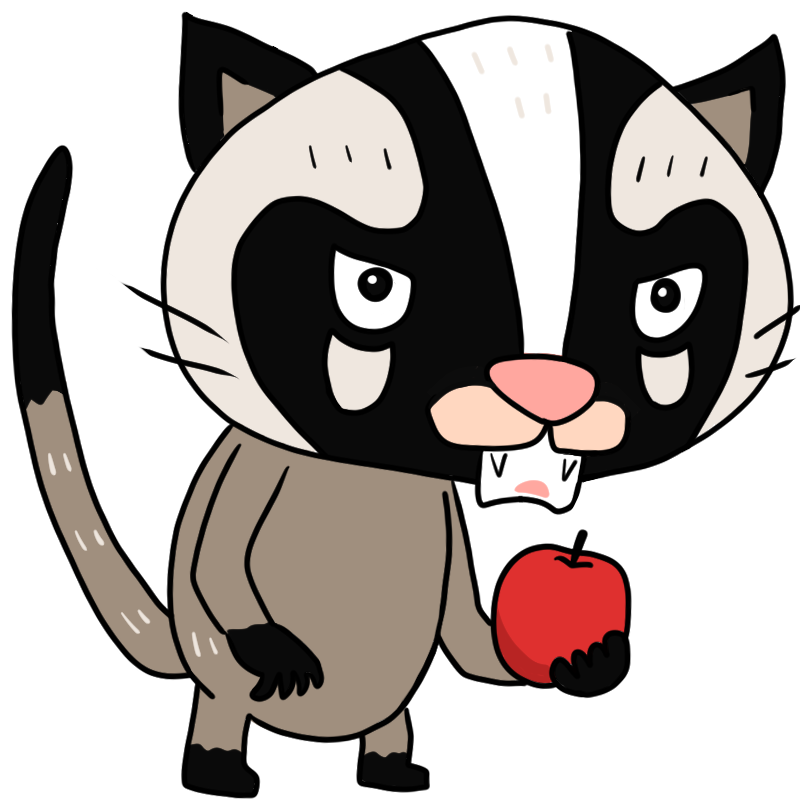 怒るハクビシンのかわいいイラスト