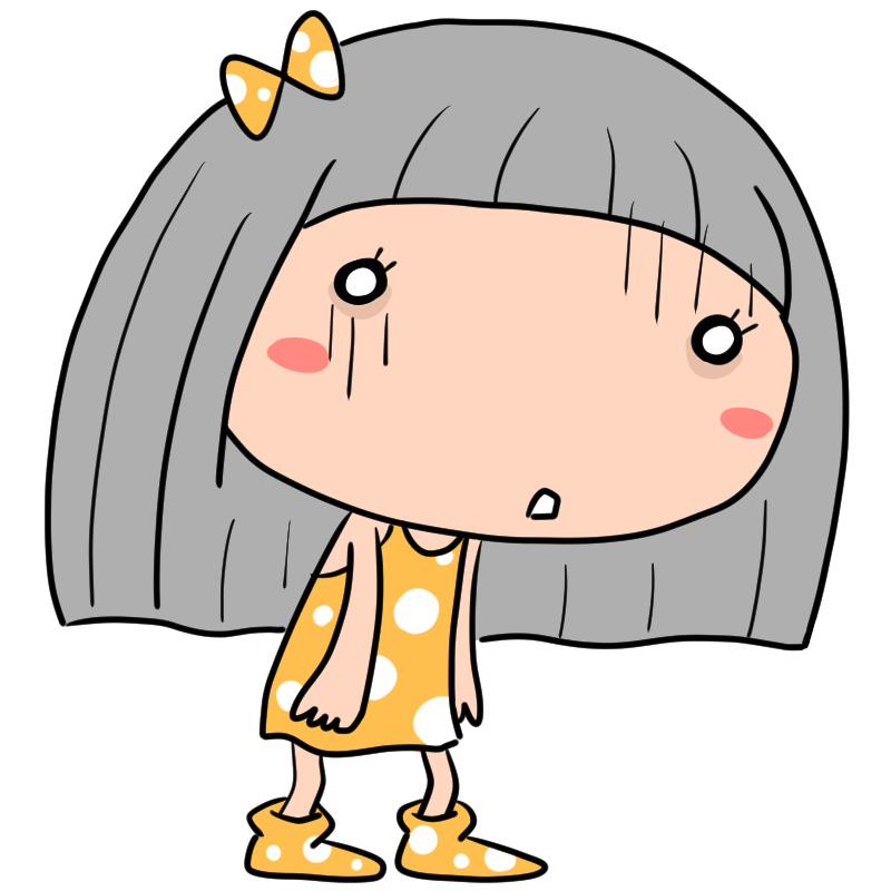 落ち込む女の子のかわいいイラスト