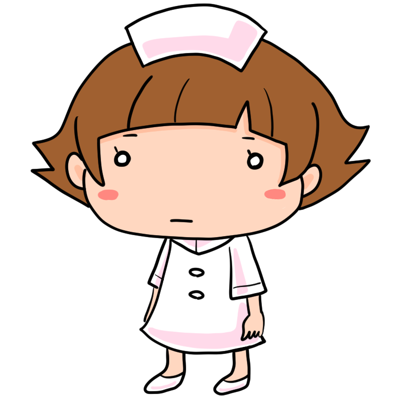 呆然とする看護師のかわいいイラスト