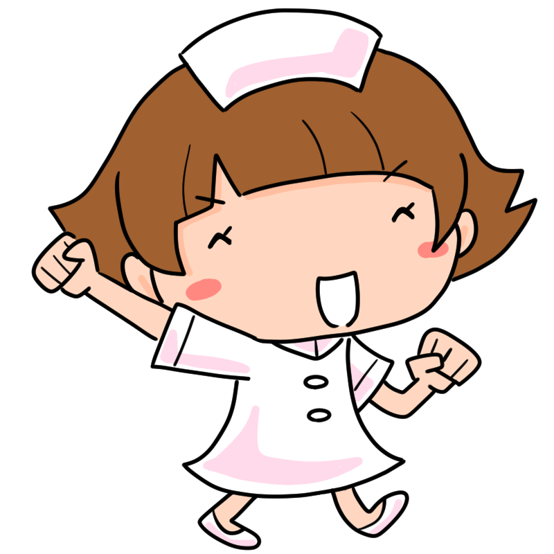 張り切る看護師のかわいいイラスト