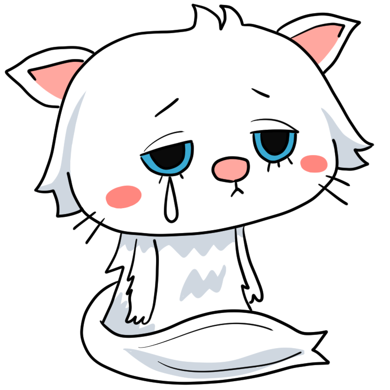 泣くペルシャ猫のかわいいイラスト
