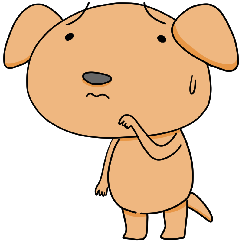 困る犬のかわいいイラスト