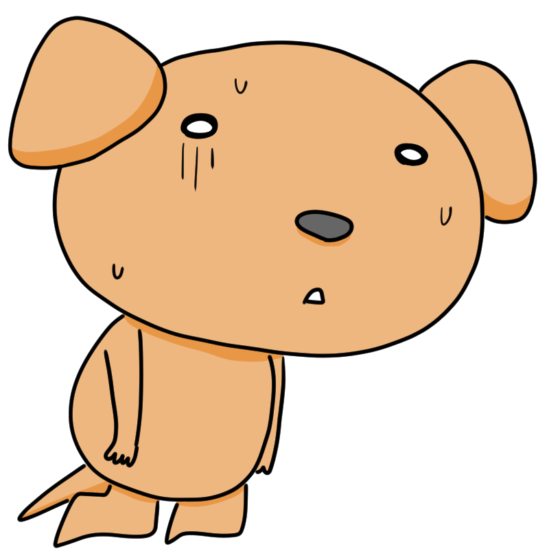 落ち込む犬のかわいいイラスト