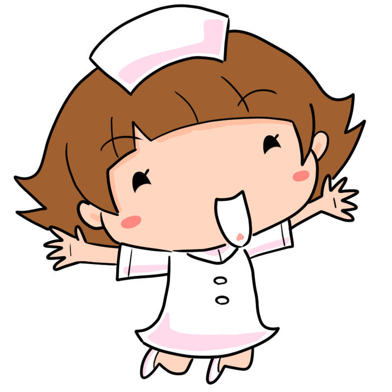 喜ぶ看護師のかわいいイラスト