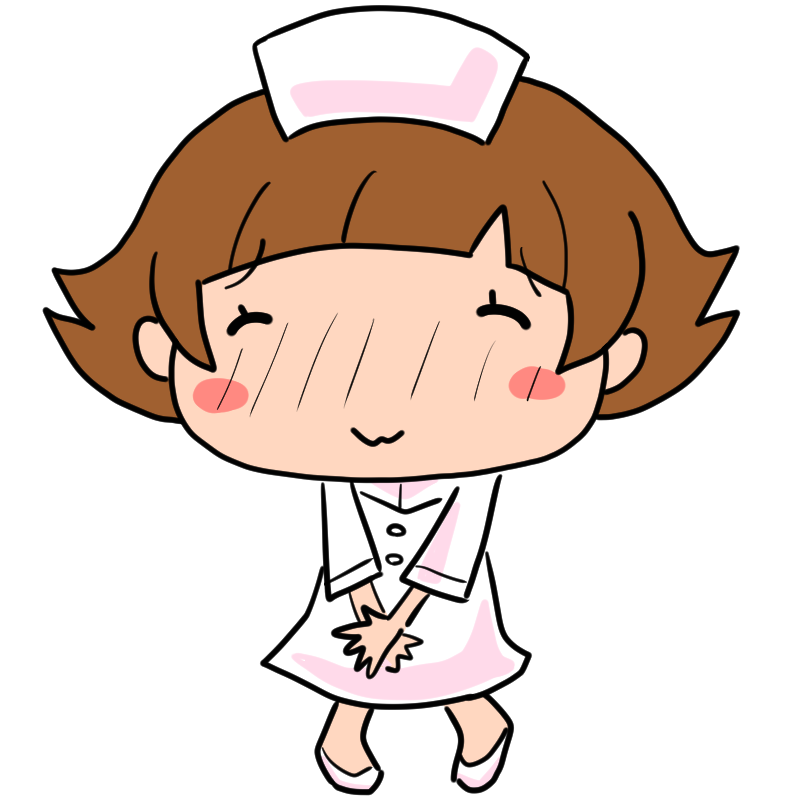照れる看護師のかわいいイラスト