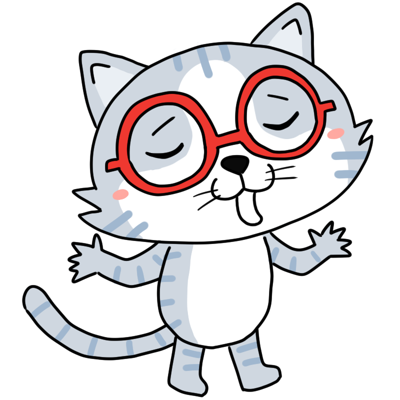 呆れる眼鏡の猫のかわいいイラスト