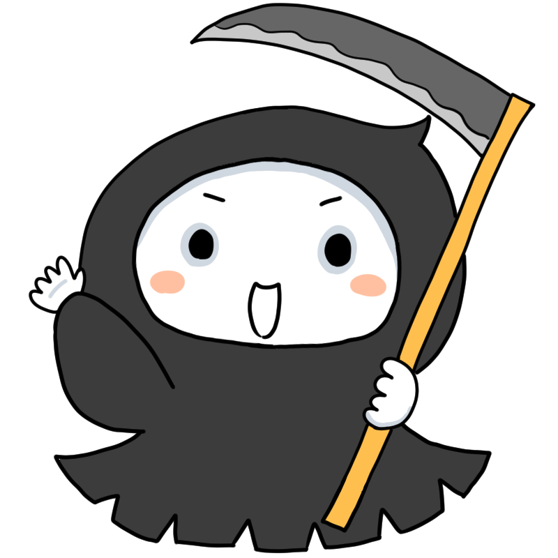 挨拶する死神のかわいいイラスト