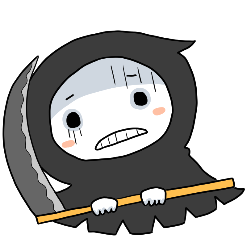 落ち込む死神のかわいいイラスト