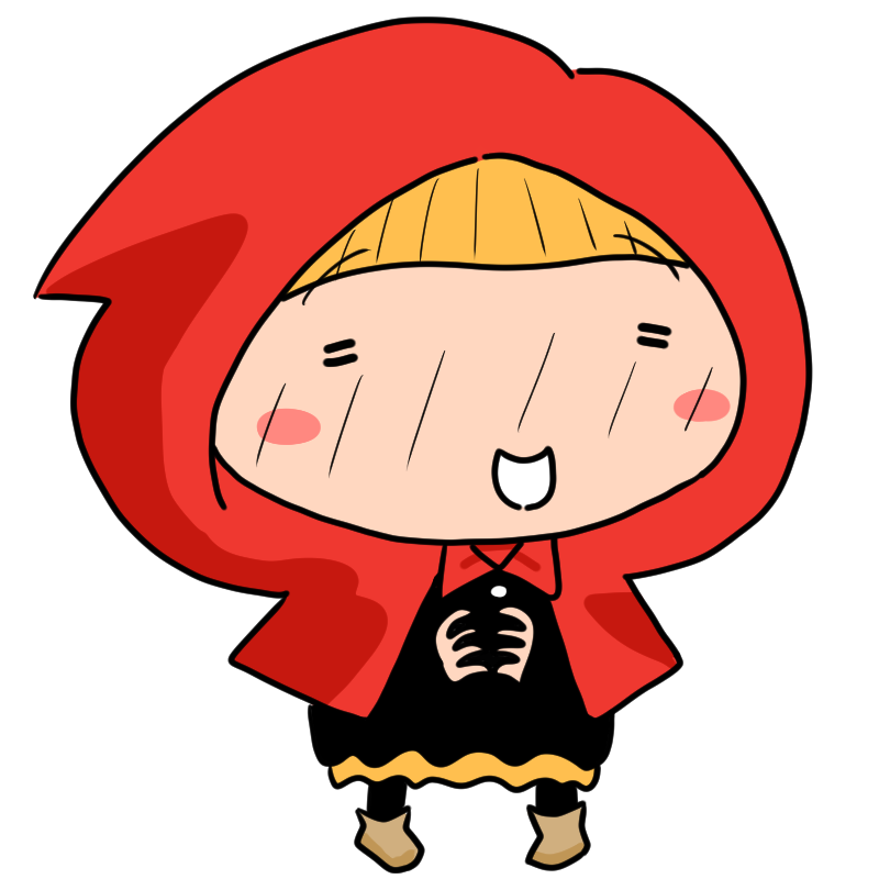 照れる赤ずきんのかわいいイラスト