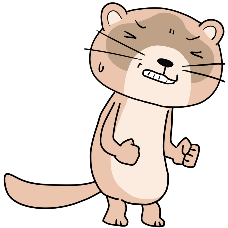 悔しがるイタチのかわいいイラスト