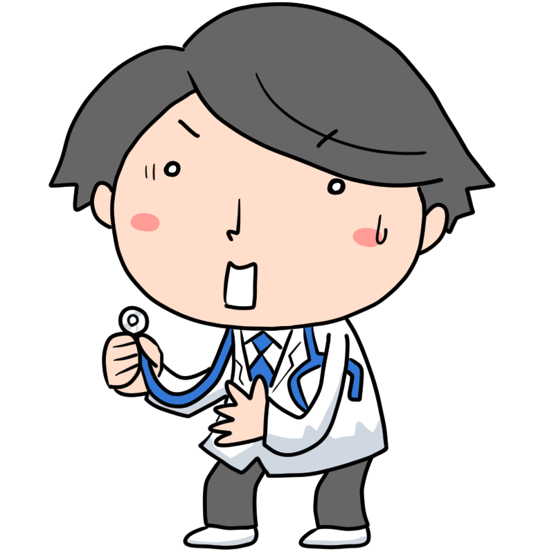 驚く研修医のかわいいイラスト