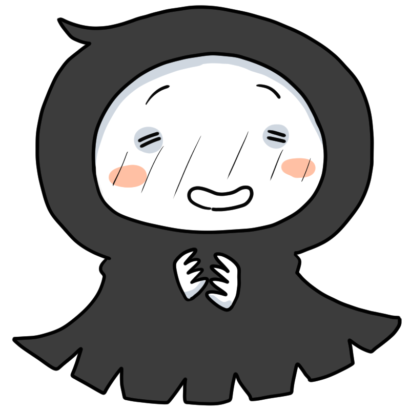 照れる死神のかわいいイラスト