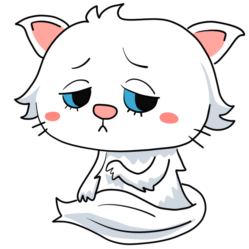 困るペルシャ猫のかわいいイラスト