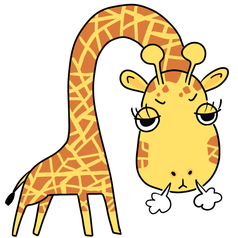 戦う前のキリンのかわいいイラスト
