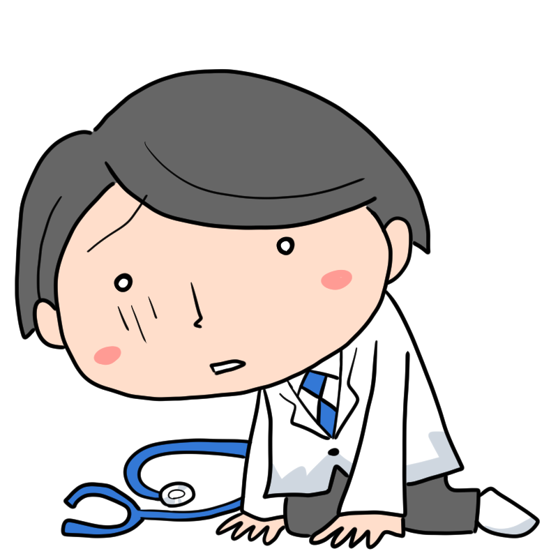 落ち込む研修医のかわいいイラスト