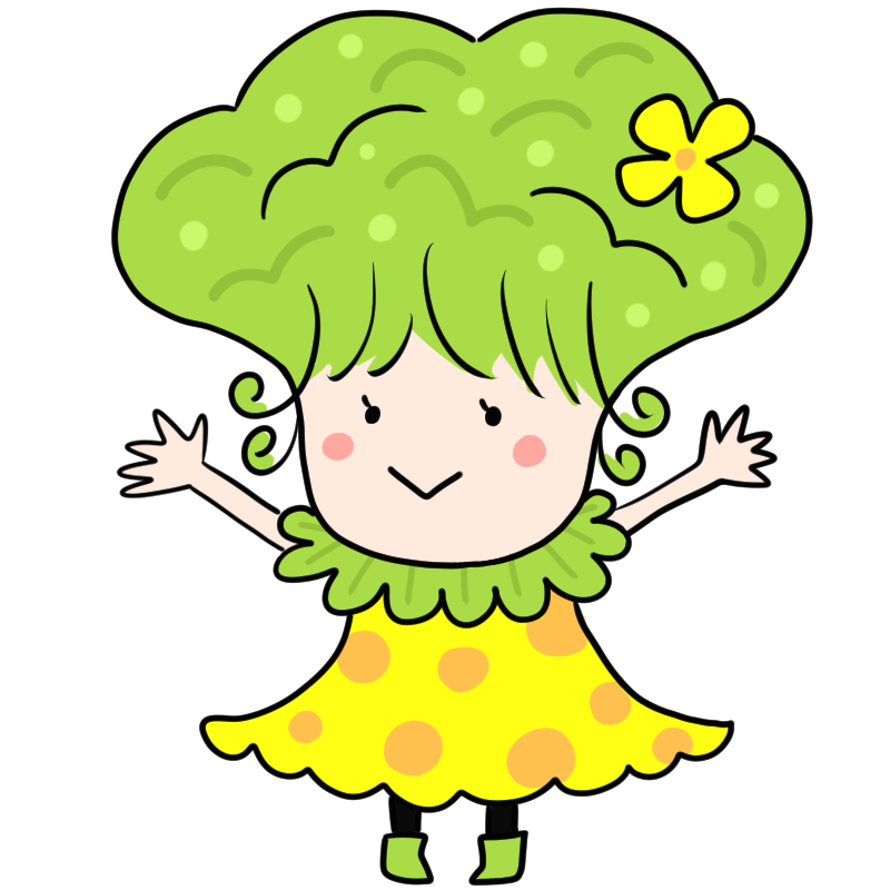 食物繊維たっぷりブロッコリーのかわいいイラスト