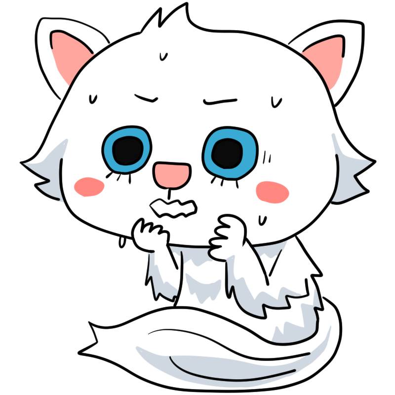 怯えるペルシャ猫のかわいいイラスト