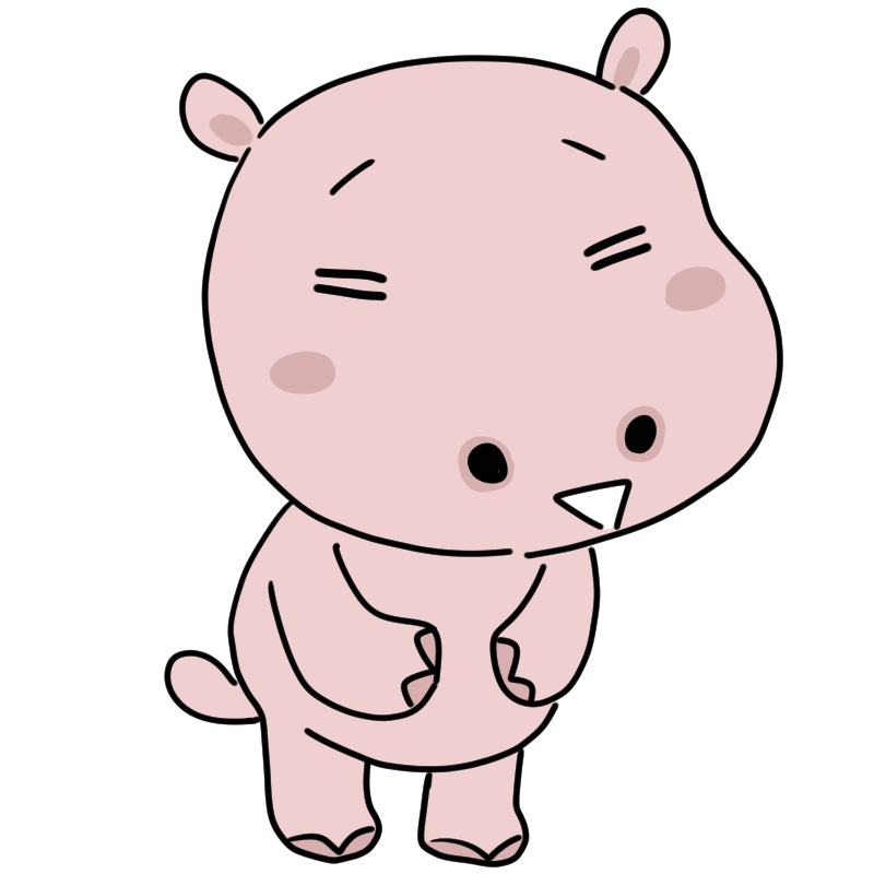 笑うカバのかわいいイラスト