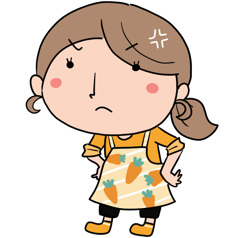 怒る新米ママのかわいいイラスト