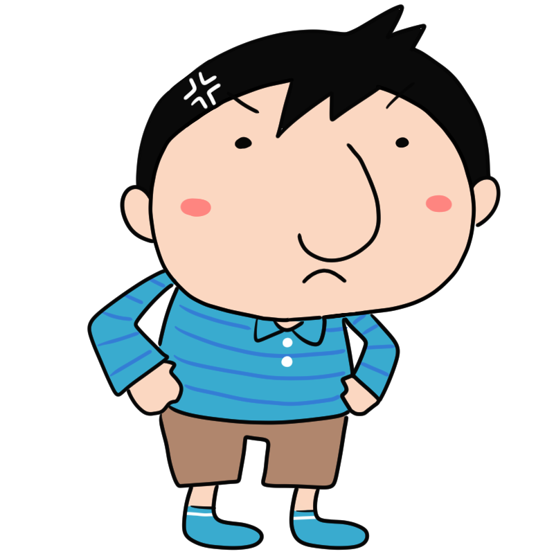 怒る新米パパのかわいいイラスト