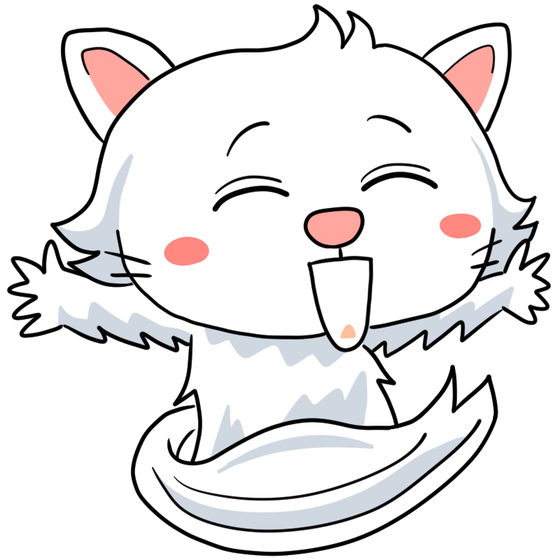 嬉しそうなペルシャ猫のかわいいイラスト