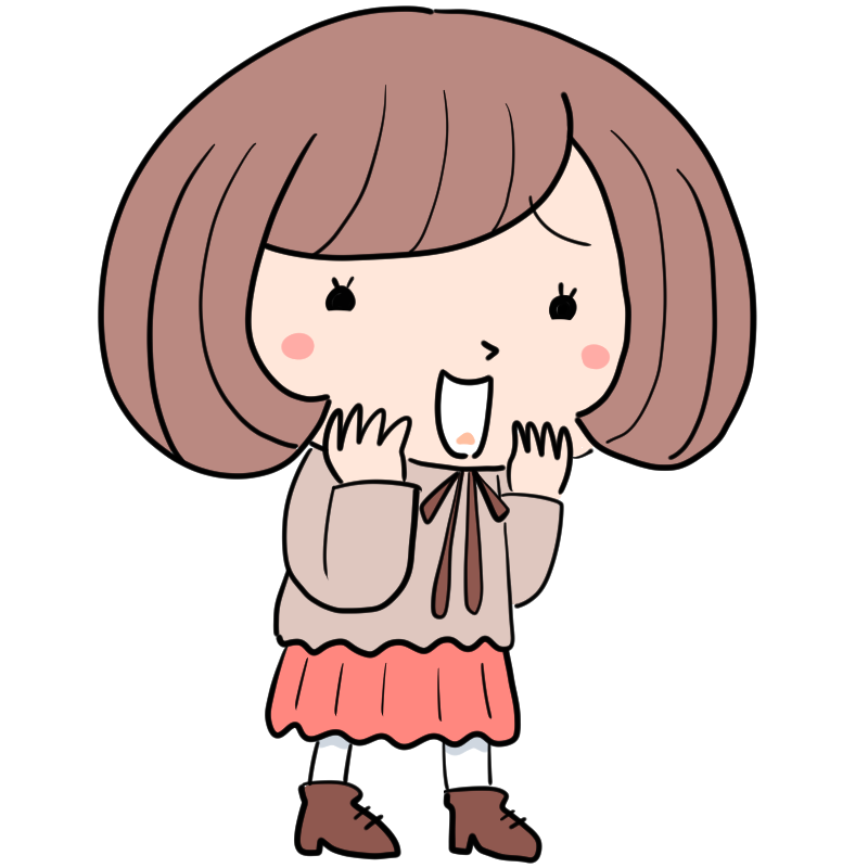 楽しそうに笑うボブのゆるふわ女子のかわいいイラスト